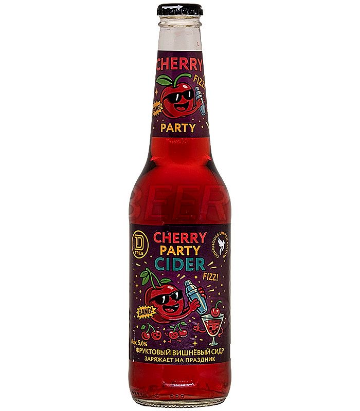 Дабл Три Вечеринка Темная Вишня/Double Tree Party Cherry  Cider 0,4л.*12