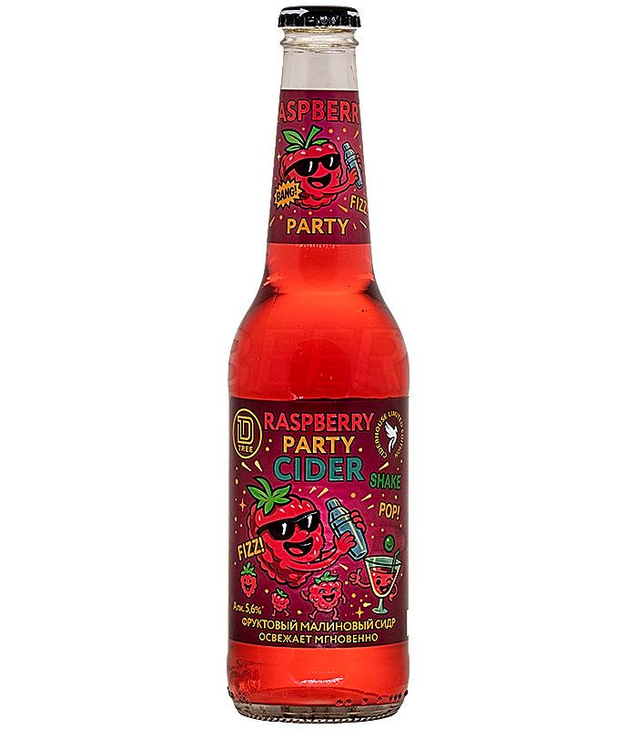 Дабл Три Вечеринка Малина/Double Tree Party Raspberry Cider 0,4л.*12