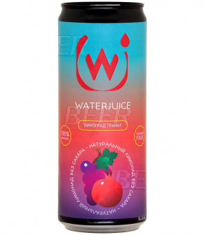 Вода-сок Виноград-гранат/Waterjuice Grape-pomegranate Б/А 0,33л.*15 ж/б