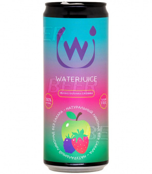 Вода-сок Яблоко-клубника-ежевика/Waterjuice Apple-strawberry-blackberry Б/А 0,33л.*15 ж/б